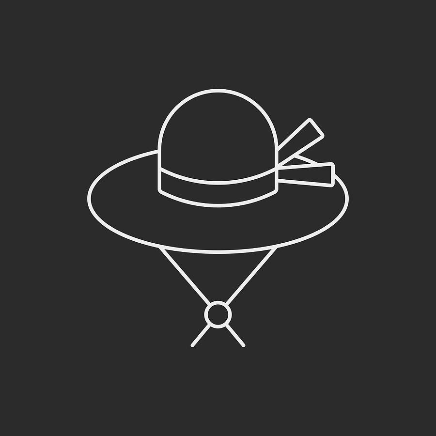 Sun Hat Line Icon Drawing by Vectorchef
