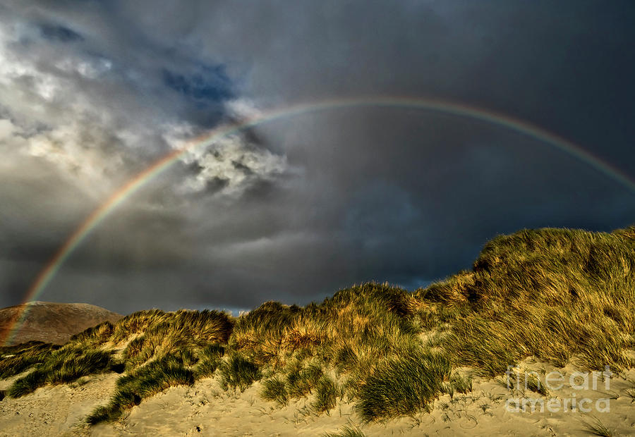Storm Is Gone Away - Dramatic Beauty Of Rainbow At Sand Dunes Photograph by Tatiana Bogracheva