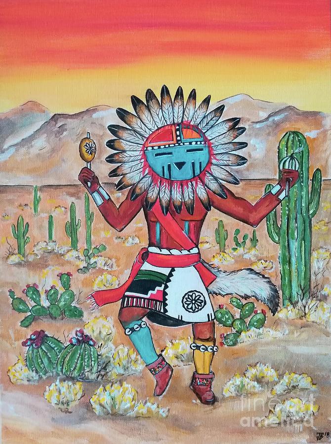 Sun Kachina Painting by Judith Behnk