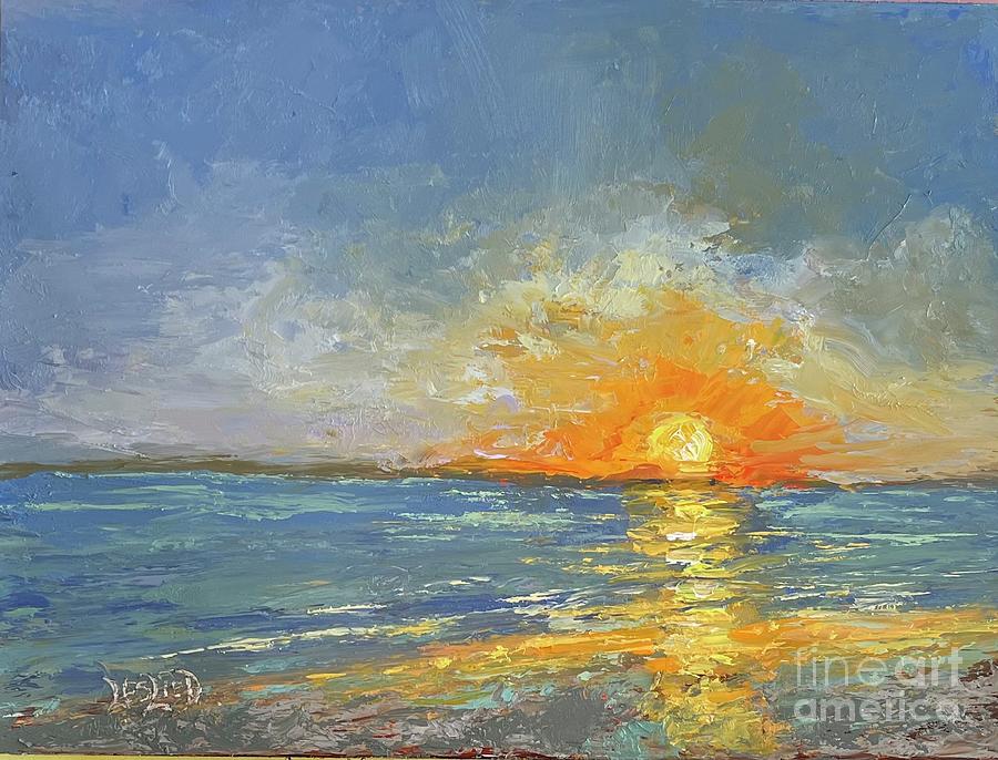 Sun Kiss Lake Mars Painting by Leslie Dobbins - Fine Art America