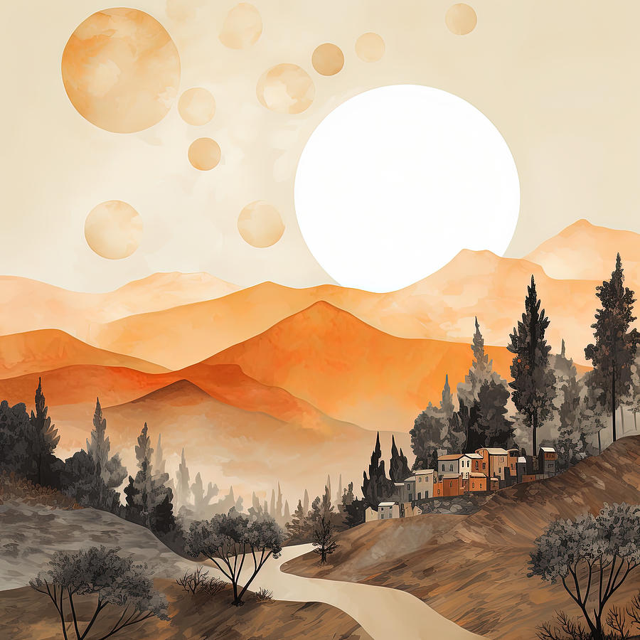 Sun-Kissed Hills  Painting by Lourry Legarde