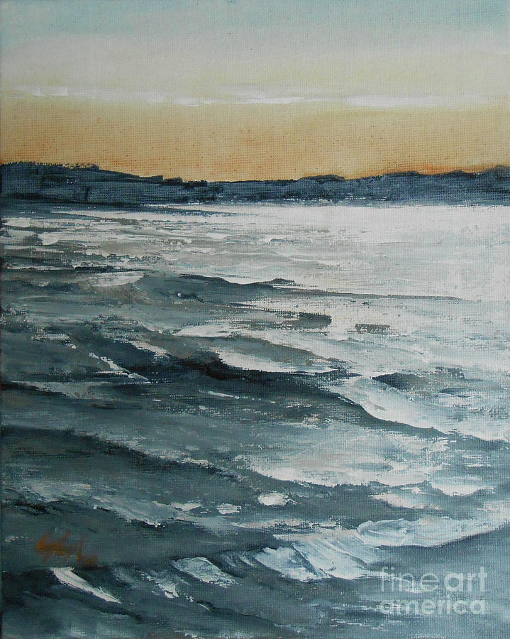 Sun-Kissed Ocean Painting by Jane See