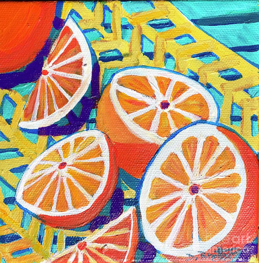 Sun Kissed Oranges Painting by Debra Bretton Robinson