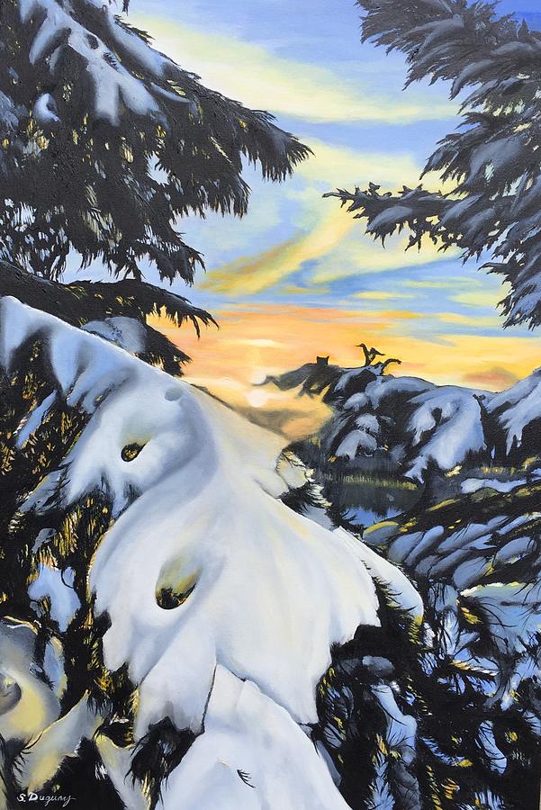 Sun Kissed Snowfall Painting by Sharon Duguay