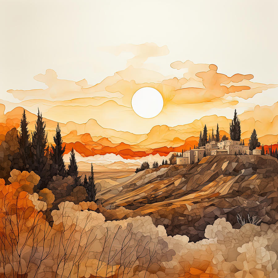 Sun-Kissed Tuscan Painting by Lourry Legarde