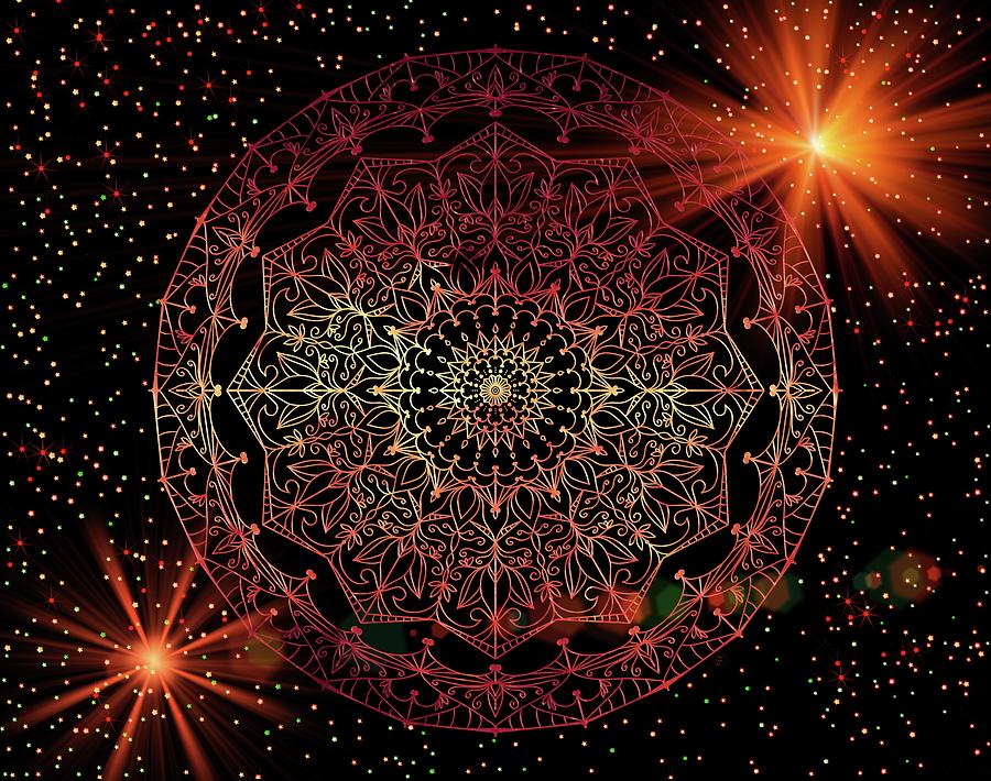 Sun Mandala Digital Art by Angie Tirado