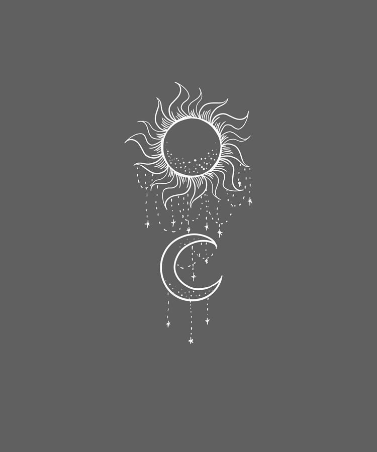 Sun Moon Dreamcatcher Cool Nature Minimal Art Artist Gift Drawing By Alicia Cosper