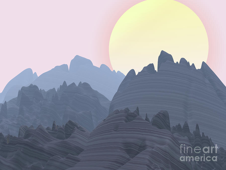 Sun Mountain Digital Art by Phil Perkins