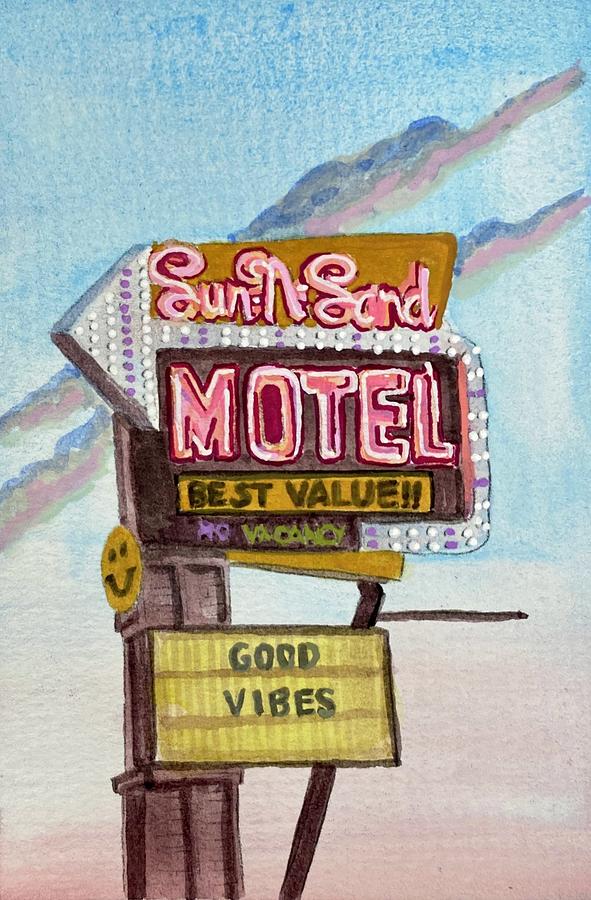 Sun-n-Sand Motel Kanab Utah Painting by Kirsten Beitler