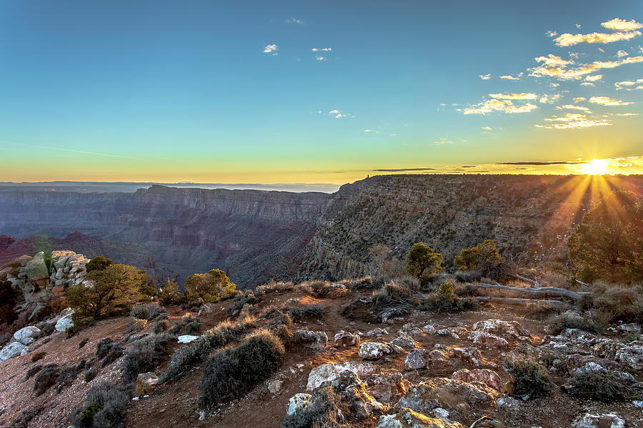 Sun Over Desert View Tower in the Grand Canyon Photograph by Garth ...