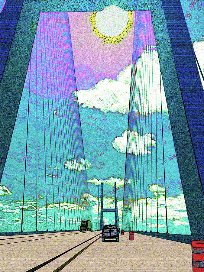 Sun Over the Bridge At Brunswick Digital Art by Rod Whyte