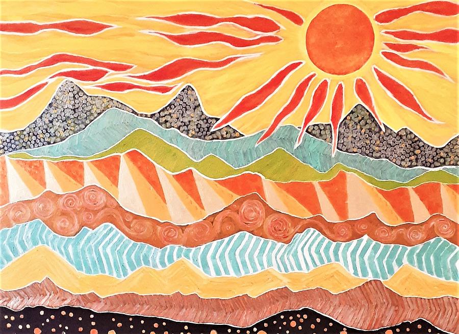 Sun Quilt Painting by Danise Huey - Pixels