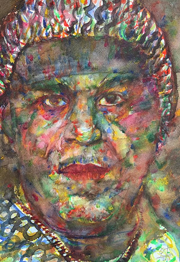 SUN RA watercolor portrait .2 Painting by Fabrizio Cassetta - Fine Art ...