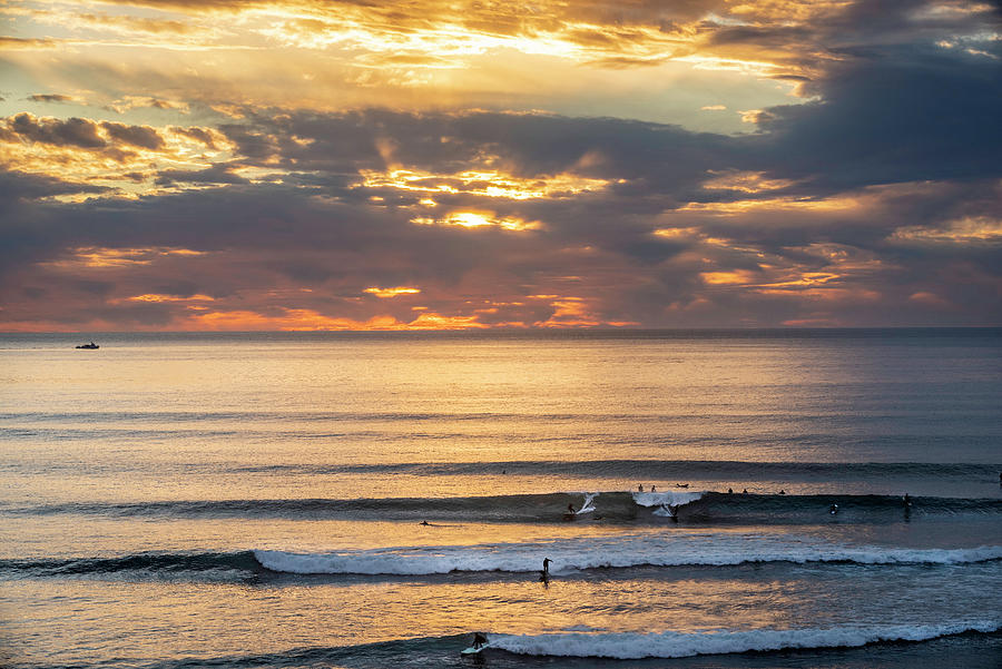 Sun Rays and Surfers Photograph by Scott Cunningham