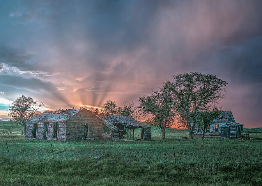 Sun Rays on the Northern Plains Photograph by Laura Hedien
