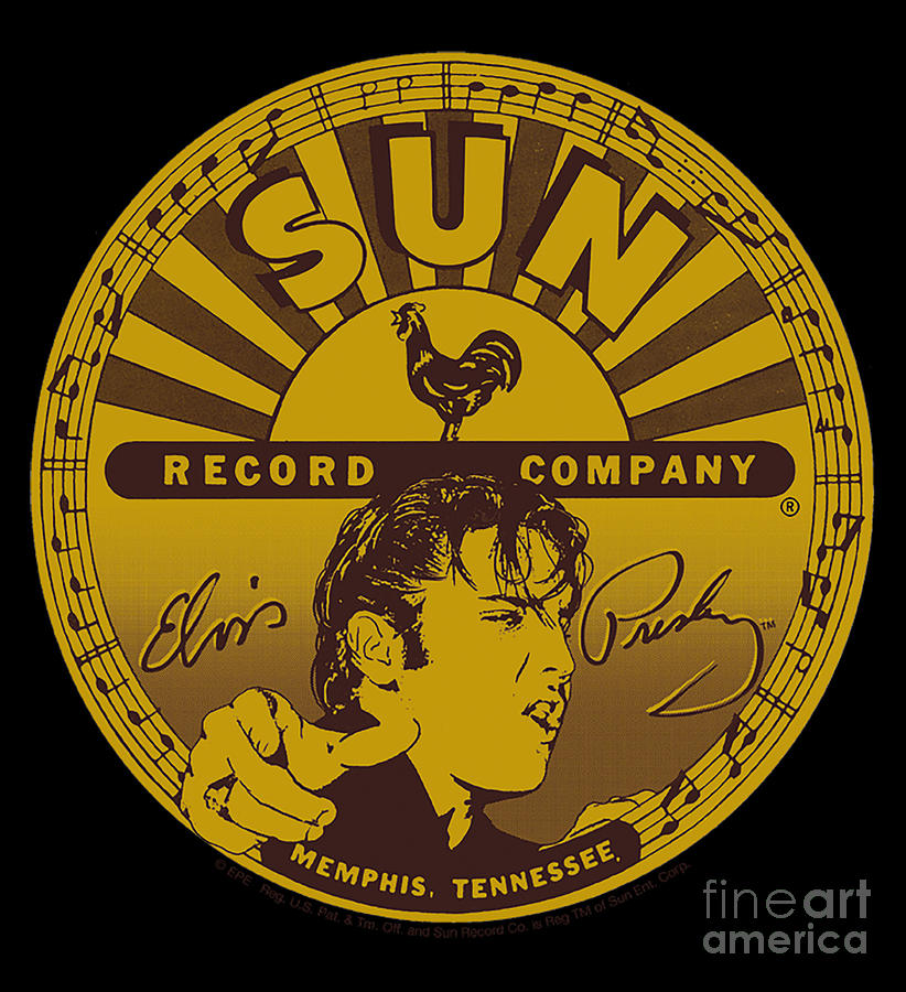 Elvis Presley Digital Art - Sun Records Music Independent Elvis Full Sun Label by Nicklas Householder