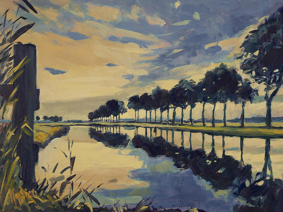 Sun rise in Kwadijk Painting by Nop Briex
