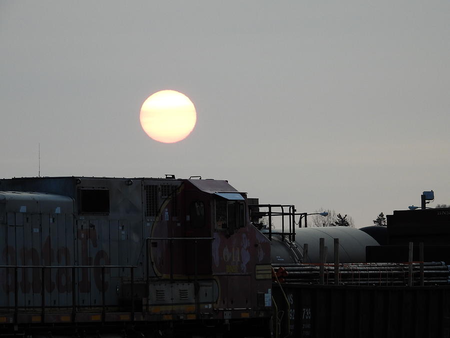 Sun Rise over the Train Photograph by Amanda R Wright