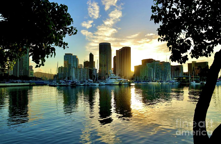 Sun Rise Waikiki Boat Harbor Photograph by Craig Wood