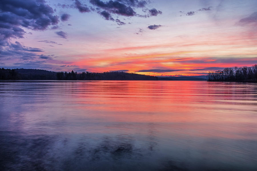 Sun Rising At Tomhannock Reservoir Photograph By Benway-blanchard 