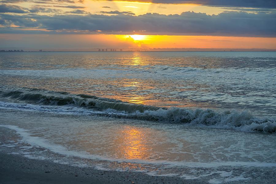 Sun Rising Over the Waves Photograph by Susan Rydberg