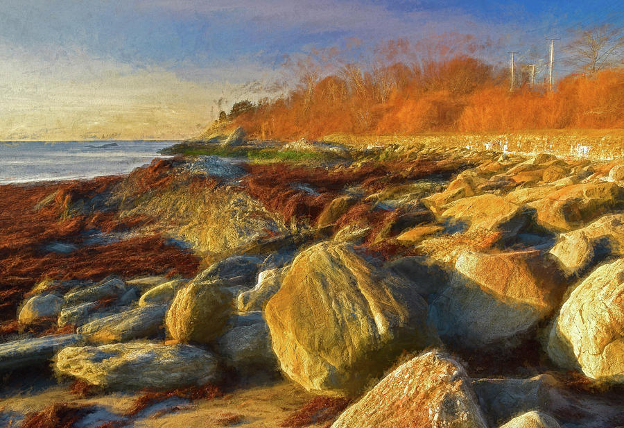 Sun, Rocks, and Sachuest Beach Photograph by Nancy De Flon