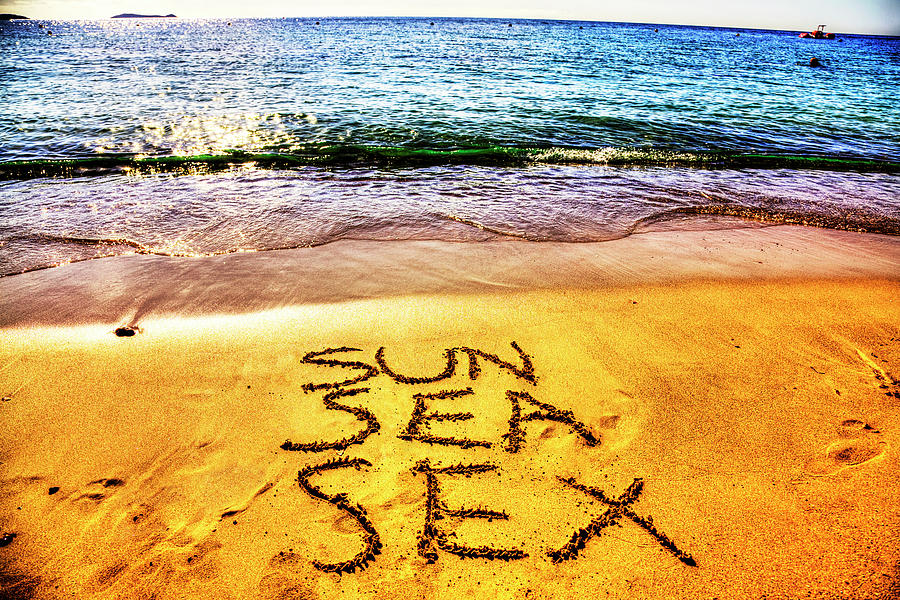 Sun Sea And Sex Written In The Sand On The Beach Photograph By Paul Thompson Pixels