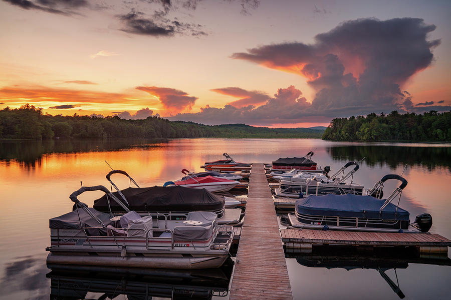 Sun Sets Over Pennesseewassee Lake Photograph by Darylann Leonard Photography