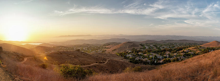 Sun Setting over Simi Valley panorama Photograph by Belinda Greb