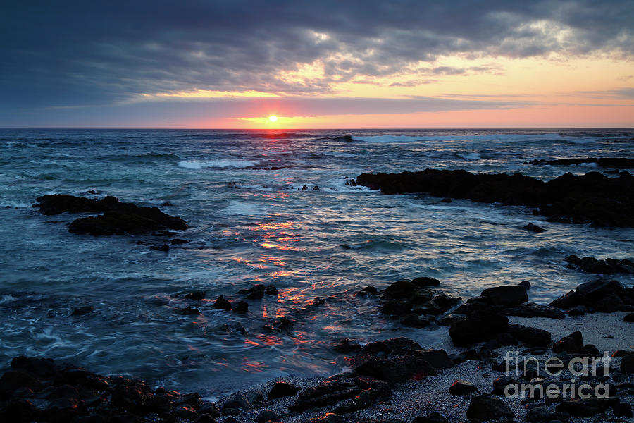 Sun Setting over the Pacific Ocean Chile Photograph by James Brunker ...