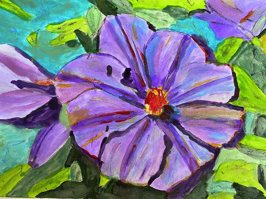 Sun-struck Clematis Painting by Alice Irvan - Fine Art America