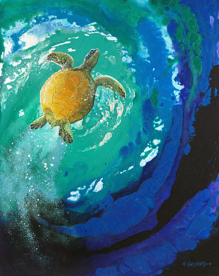 Sun Turtle Painting by Duane Geisness