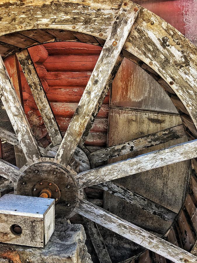Sun Valley Waterwheel Abstract Photograph by Jerry Abbott