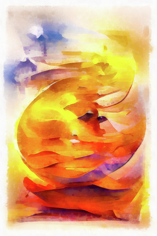Sun Vibes 07 Abstract Watercolor Painting by Matthias Hauser
