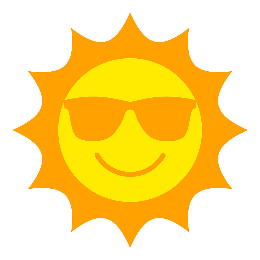 Sun with sunglasses smiling icon Drawing by Dimitris66