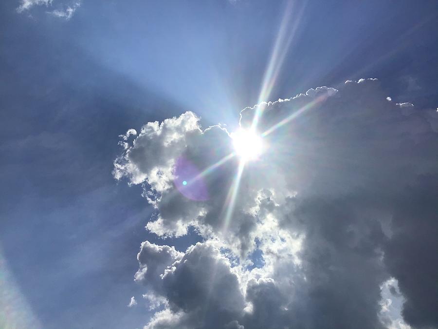 Sun Photograph - Diamond in the Sky Clouds by Catherine Wilson