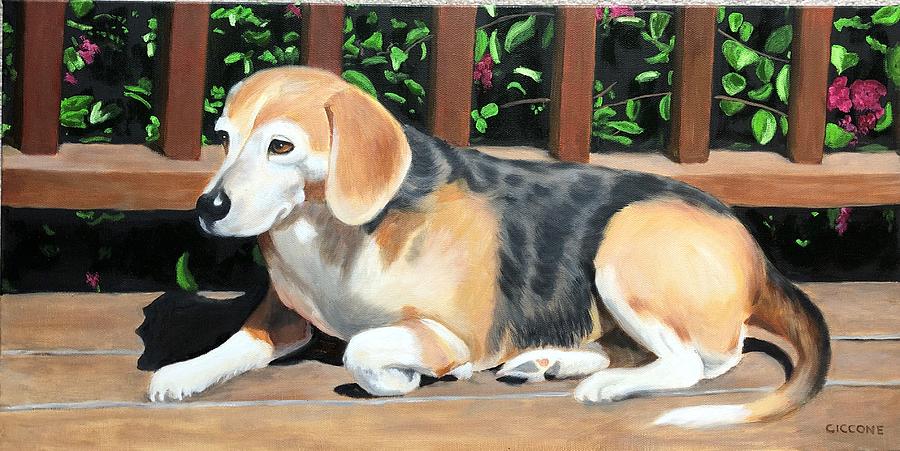 Sunbathing Beagle Painting by Jill Ciccone Pike