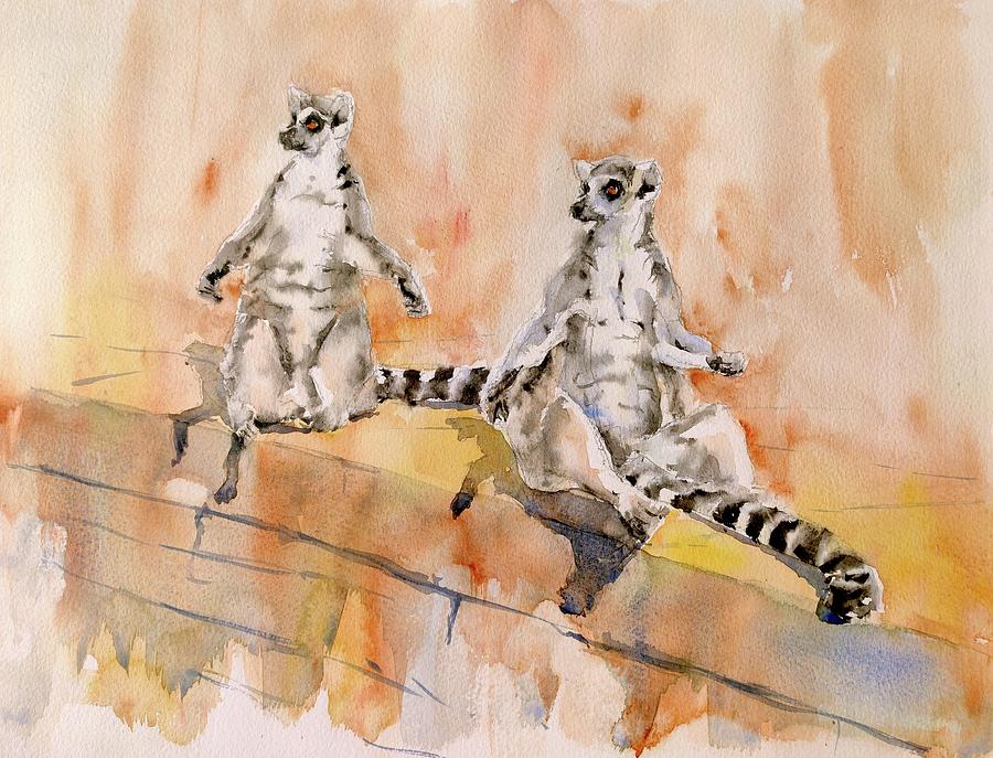 Sunbathing lemurs by Ibolya Taligas