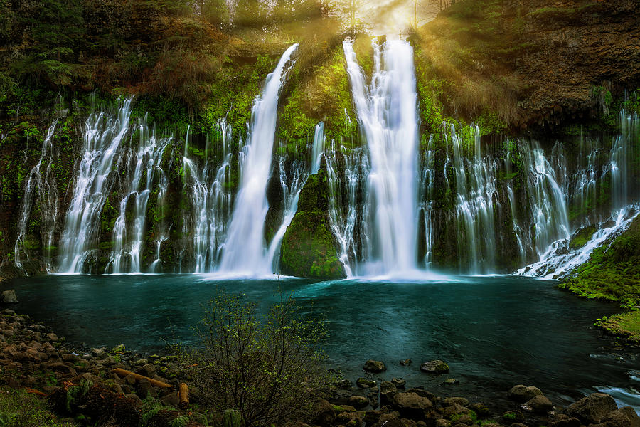 Sunbeams at Burney Falls Photograph by Don Hoekwater Photography