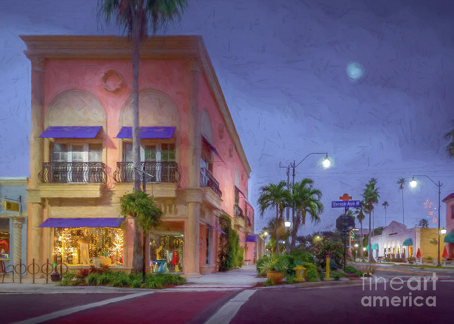 Sunbug Building in Venice, Florida, Painterly Photograph by Liesl Walsh