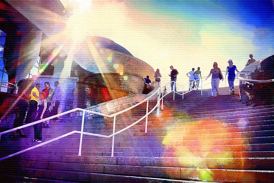 Sunburst over the Canadian Museum of Civilization Mixed Media by Tatiana Travelways