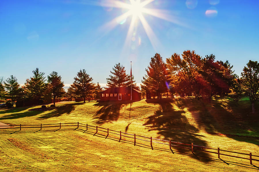 Sunburst over the Golf Course in Lexington, Michigan Photograph by Tatiana Travelways