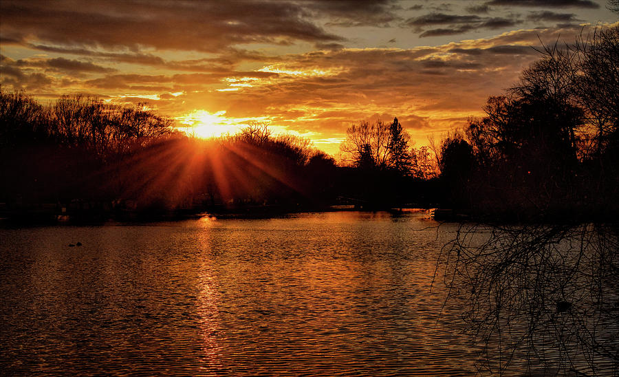 Sunburst Sunset Photograph by Maria Keady - Fine Art America