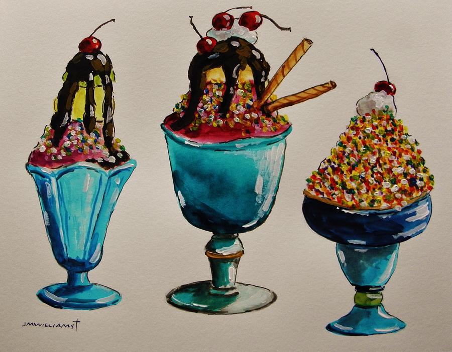 Sundaes in Blue Glass Painting by John Williams