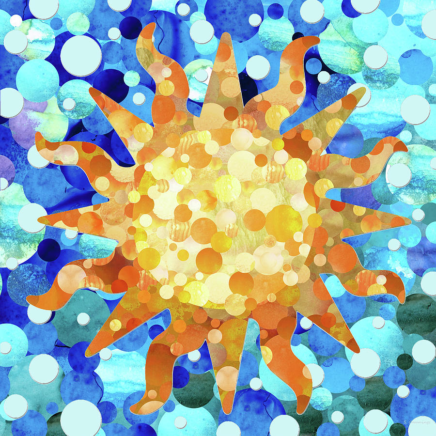 Sundance - Sun Symbol Mosaic Art Painting by Sharon Cummings