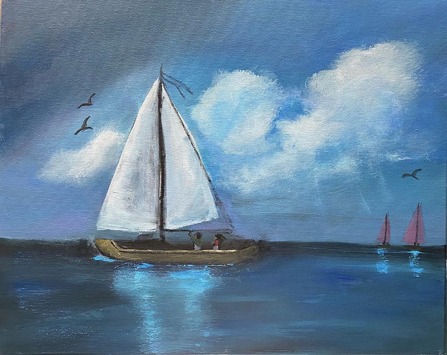 Sailboats Painting - Sunday Sail by Naomi Cooper