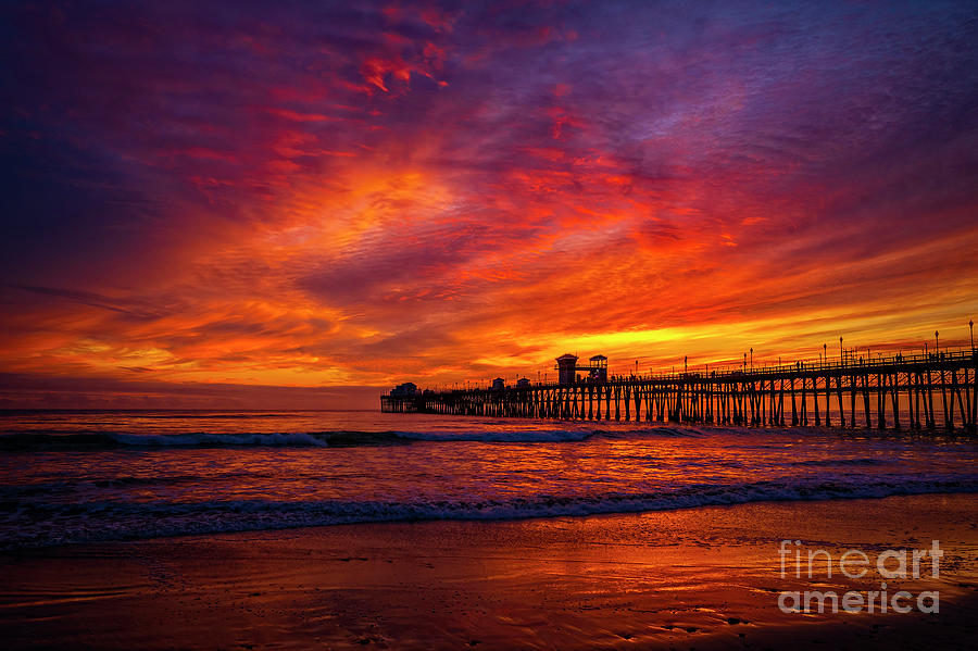 Sunday Sunset at Oceanside Pier Photograph by Rich Cruse