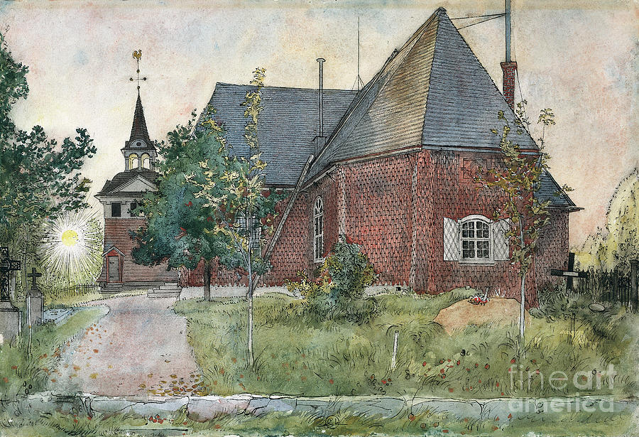 Sundborn Church, c1895 Painting by Carl Larsson