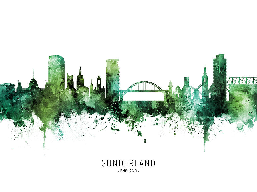 Sunderland England Skyline #54 Digital Art by Michael Tompsett