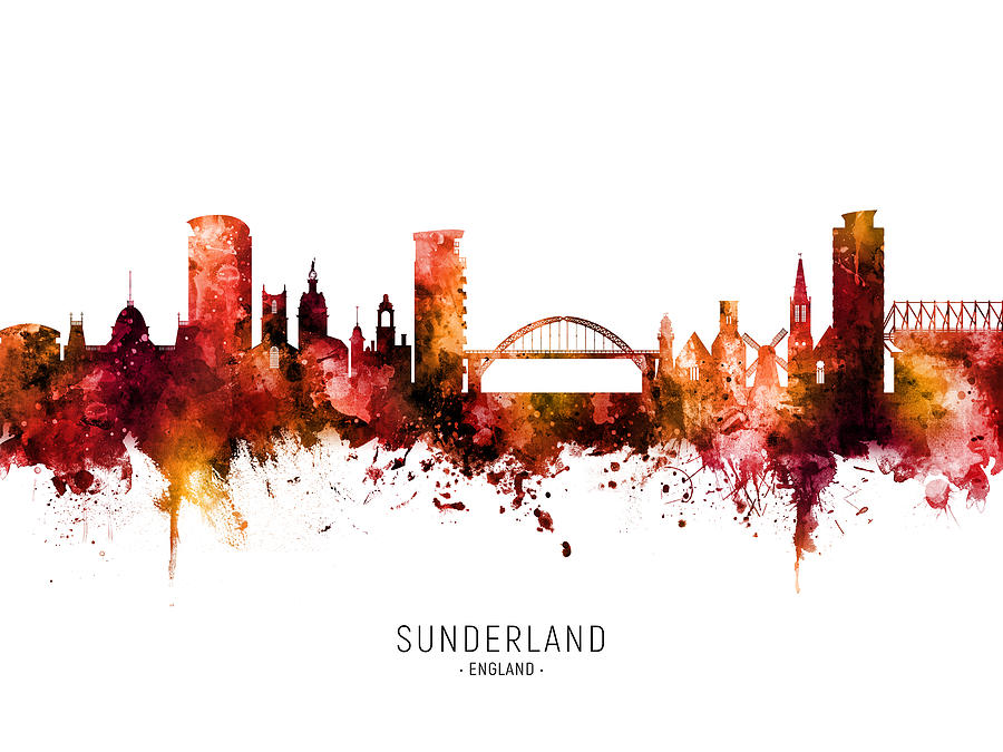 Sunderland England Skyline #74 Digital Art by Michael Tompsett